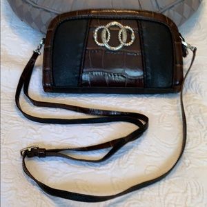 Vintage Brighton Black & Brown Crossbody Bag